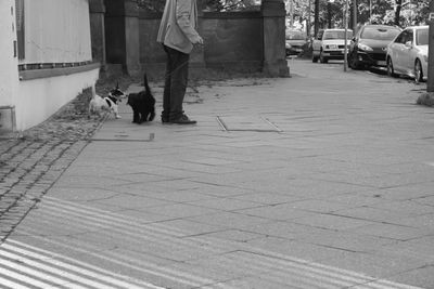 Woman walking in city