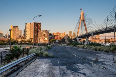 Suspension bridge over river