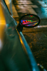 Close-up of water drop on pipe