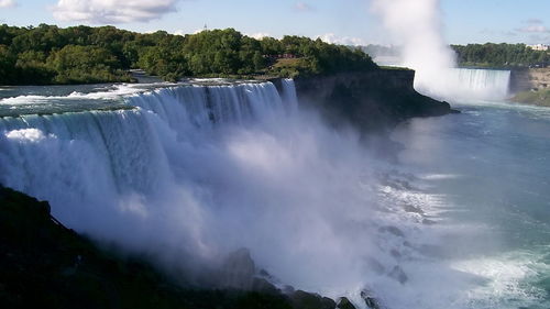 Scenic view of waterfall