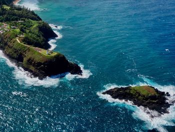 High angle view of sea