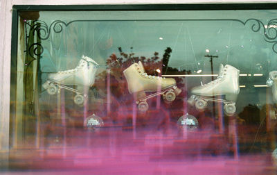 Rear view of woman standing on floor