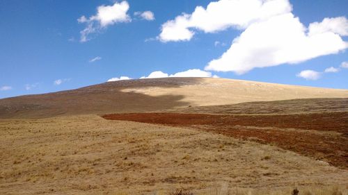 Low angle view of sand dune in desert against sky