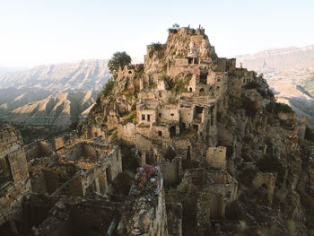 Panoramic view of historic building against clear sky