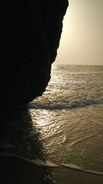 View of sea against sky during sunset