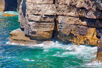 Rock formation in sea