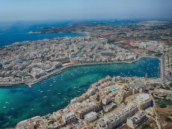 High angle view of city