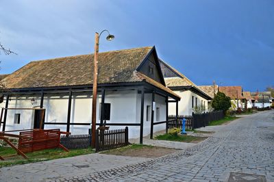 Scenic view of village houses against clear sky