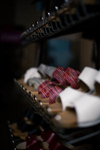 Sandals in rack at store for sale