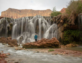 Scenic view of waterfall