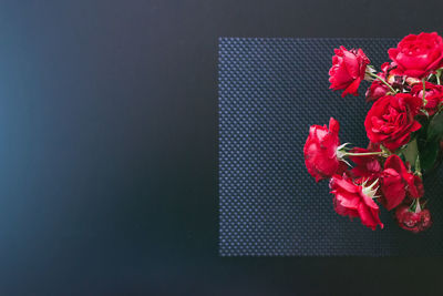 High angle view of rose bouquet