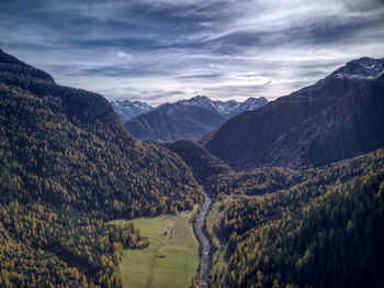 Scenic view of mountains against sky