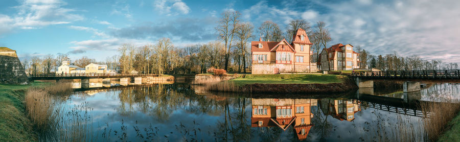 Reflection of buildings in water