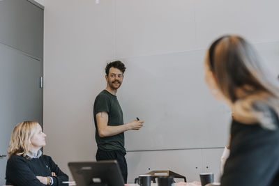 Man having presentation during business meeting