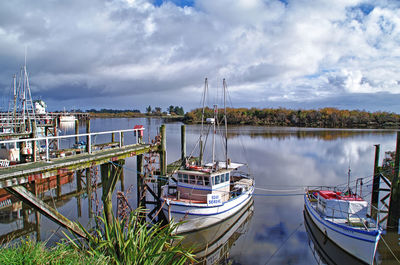 Boats in harbor