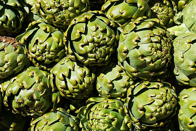 Full frame shot of artichokes at market