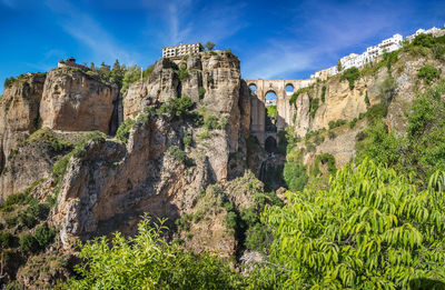 View of old ruin building against sky