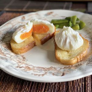 Close-up of breakfast served on table