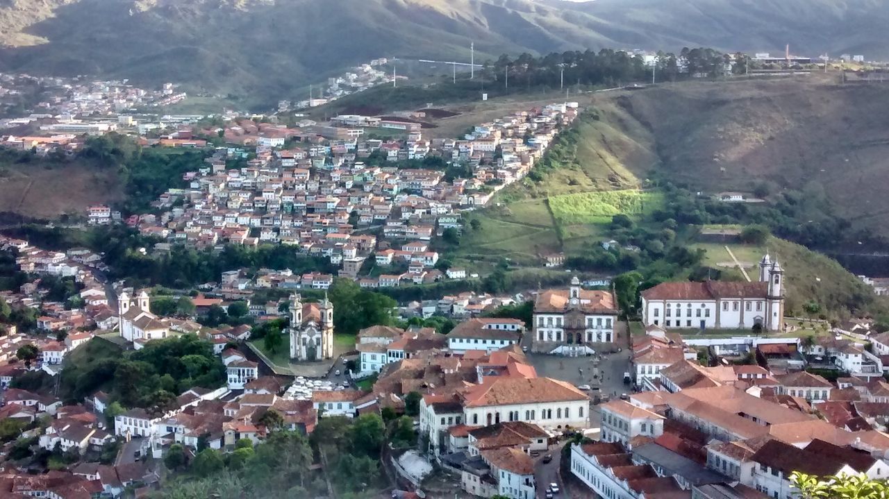 HIGH ANGLE VIEW OF RESIDENTIAL DISTRICT