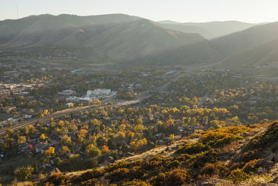 Golden, colorado at sunset from north table mountain