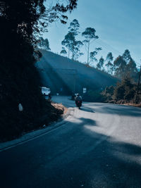 High angle view of road against sky