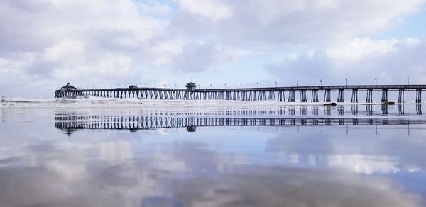 View of bridge over lake