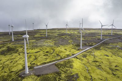 Faroe islands, streymoy, wind farm turbines