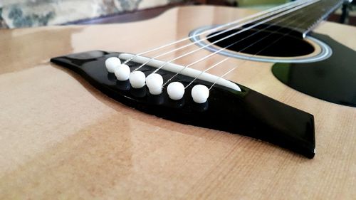 Close-up of acoustic guitar