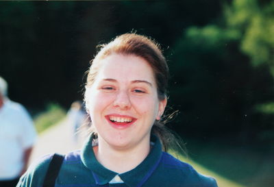 Close-up portrait of happy woman