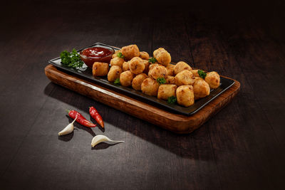 Close-up of food on table