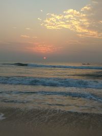 View of calm sea at sunset