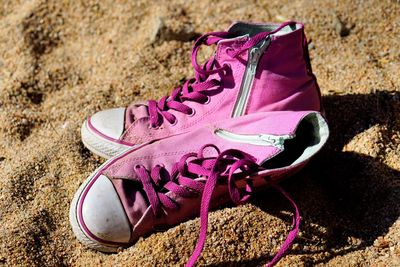 Close-up of purple shoes
