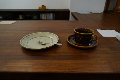 Close-up of coffee on table