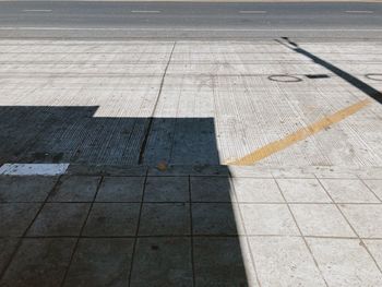 High angle view of zebra crossing on street