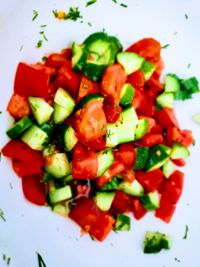 High angle view of salad in plate