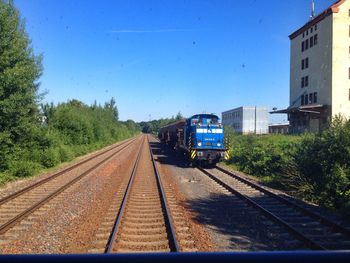 Railroad tracks on railway track