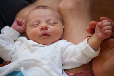 Close-up of baby sleeping