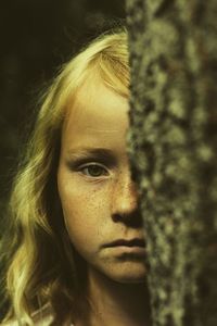 Close-up portrait of cute girl