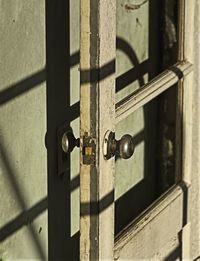 Close-up of metal door