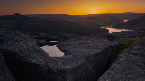 Rock formations at sunset