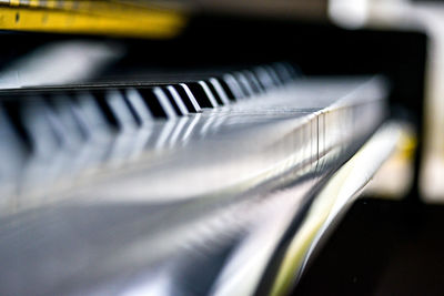 Close-up of piano keys