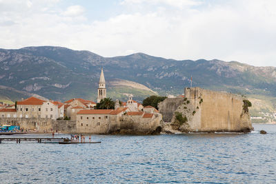  old town in budva view of the promenade with houses