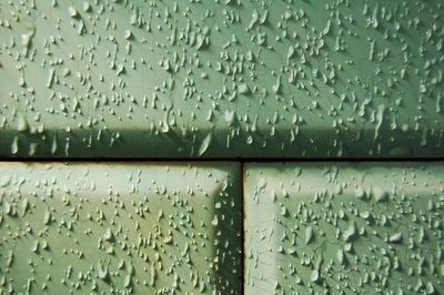 Full frame shot of raindrops on window