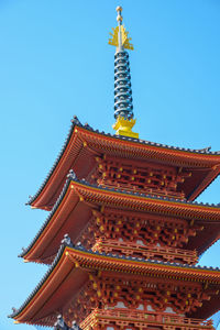 Low angle view of temple building against sky