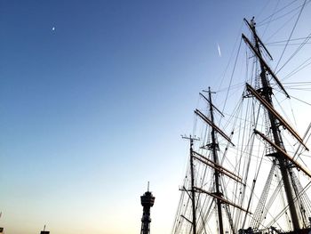 Low angle view of tower against clear sky