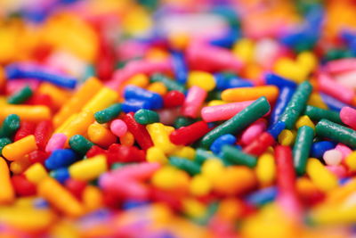 Full frame shot of colorful sprinkles
