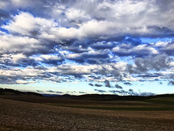 Low angle view of landscape against sky