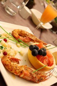 Close-up of food served in plate