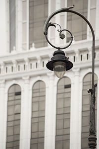 Low angle view of street light in city