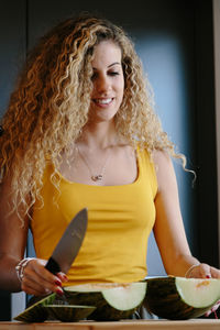 Young woman smiling